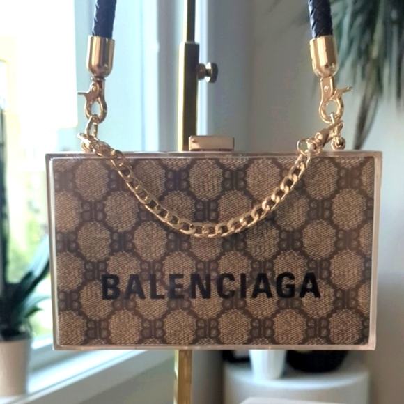 Balenciaga X Gucci Paper Shopping Bag Upcycled Novelty Clutch